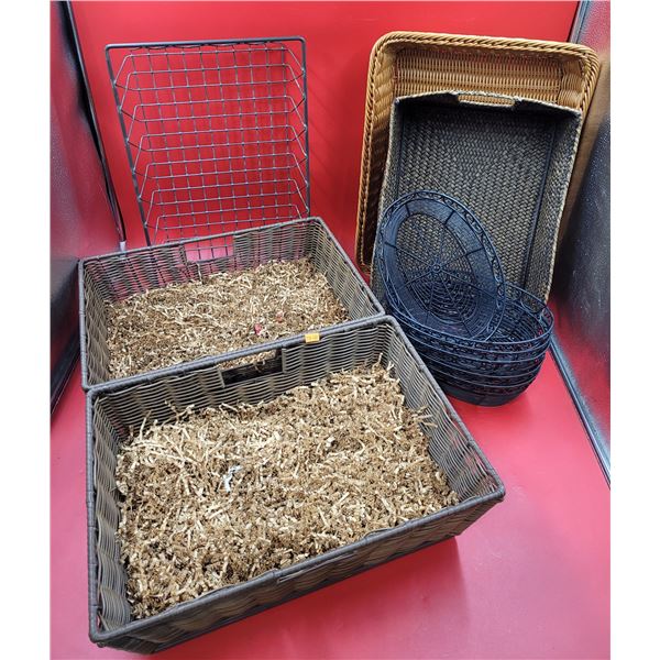 Lot of Assorted Baskets (Wire & Wicker)