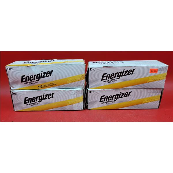 4 Boxes of Energizer D12 Batteries