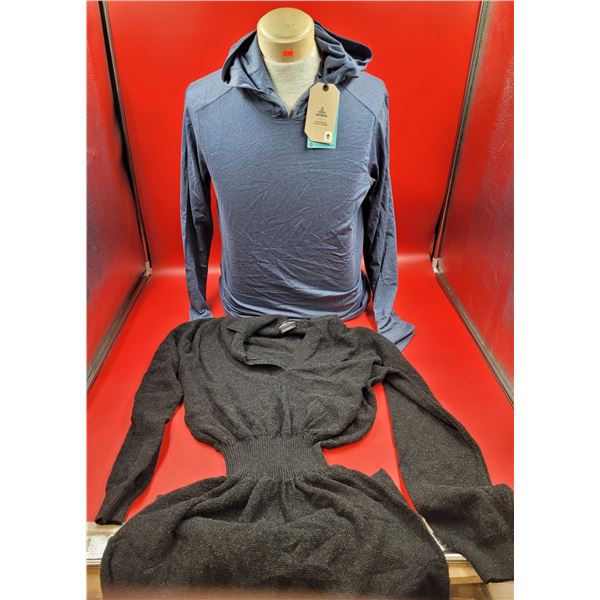 Prana Men's Hooded T-Shirt & Women's V-Neck Dress