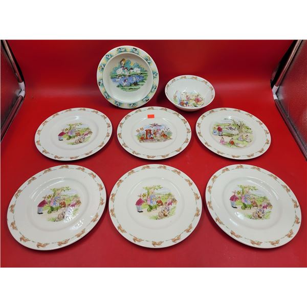 Lot of Royal Doulton "Bunnykins" & Wade "Quack-Quacks" Bone China Dishes Made in England