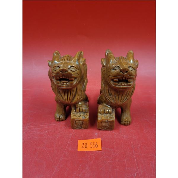 Carved Chinese Guardian Lions
