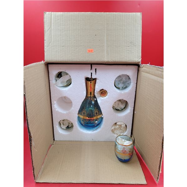 Murano Glass Decanter Set w/ Glasses