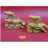 Carved Stone (Yellow Jade?) Horse Sculptures
