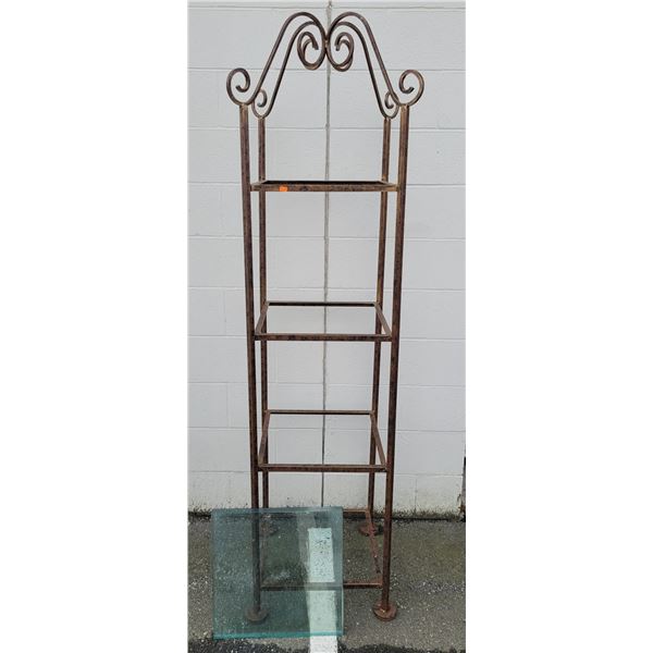 Metal 4-Tier Shelf w/ Glass Shelves