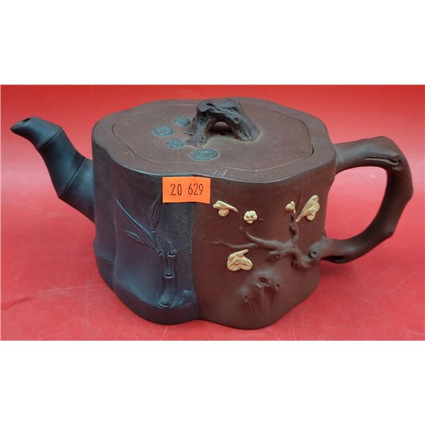 Chinese Yixing Zisha Purple Clay Plum Tree Teapot