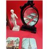Image 2 : Home Decor Lot w/ Chinese Cork Diorama Mirror, Mini Statue of David, & More