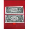 Image 2 : 2 Uncirculated & Sequential USA $1 Bank Notes