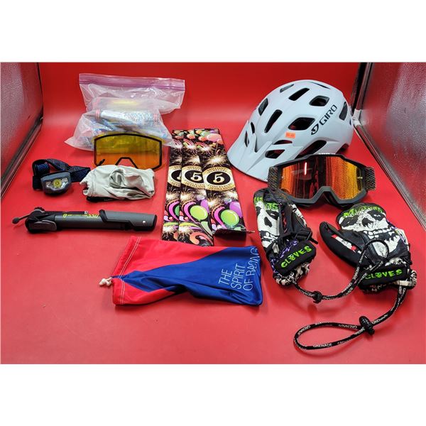 Sporting Good & Sparkler Lot w/ Snow Goggles, Mittens, Helmet, & More
