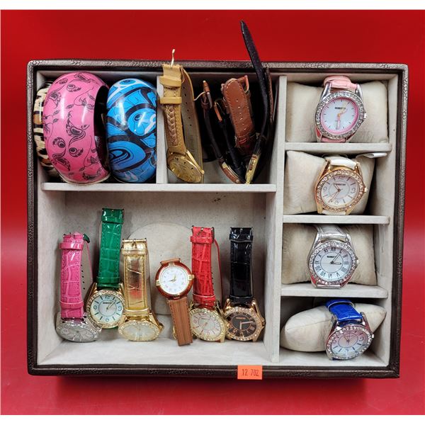 Assorted Watch Lot w/ Display Box & Bangles