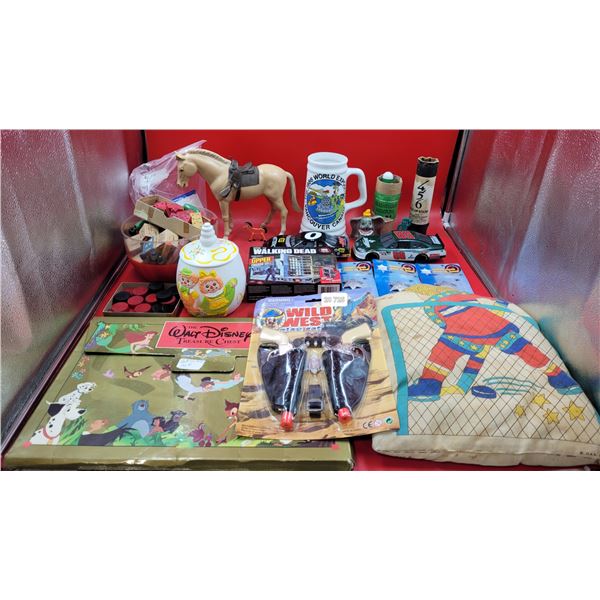 Assorted Toy Lot w/ Wild West Set, Walking Dead 109 Pc. Kit/Set, Raggedy Anne & Andy Jar, & More