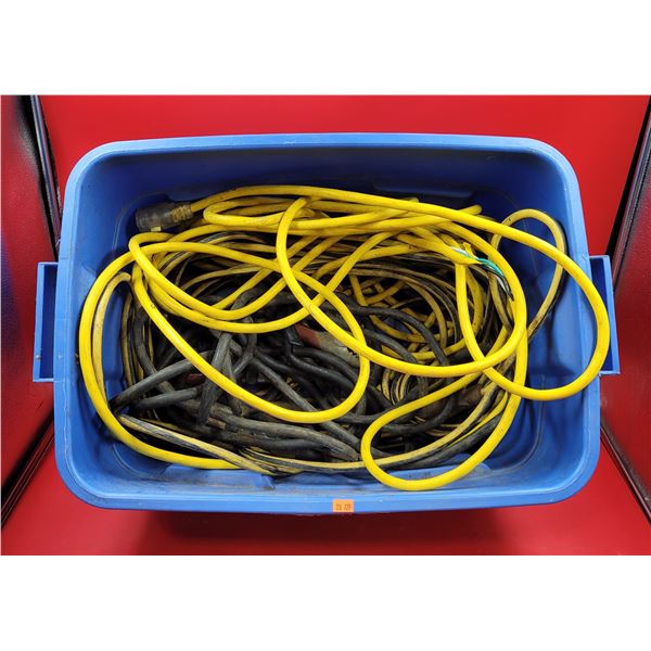 Bin of Assorted Extension Cords