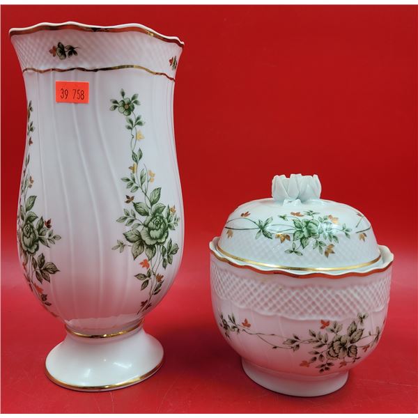 2 Pieces of Hollohaza Porcelain Made in Hungary
