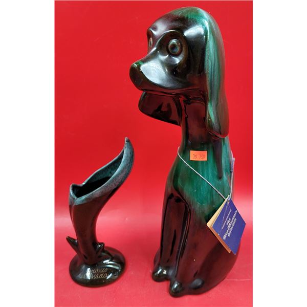 Blue Mountain Pottery Dog Sculpture & Canada Ware Vase
