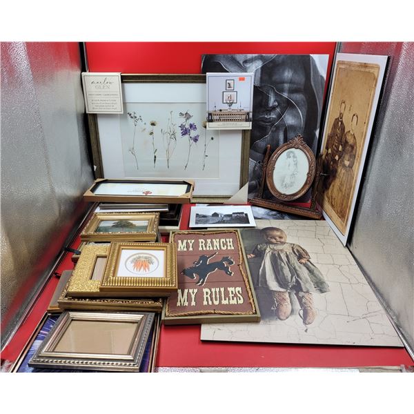 Wall Decor Lot w/ Framed Prints, Picture Frames, & More