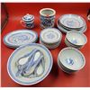 Image 1 : Lot of Assorted Chinese Blue Dragon Dishes w/ Bowls, Plates, Soup Spoon, & More