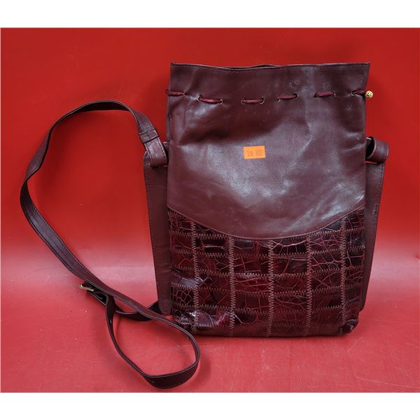 Burgundy Drawstring Bucket Bag