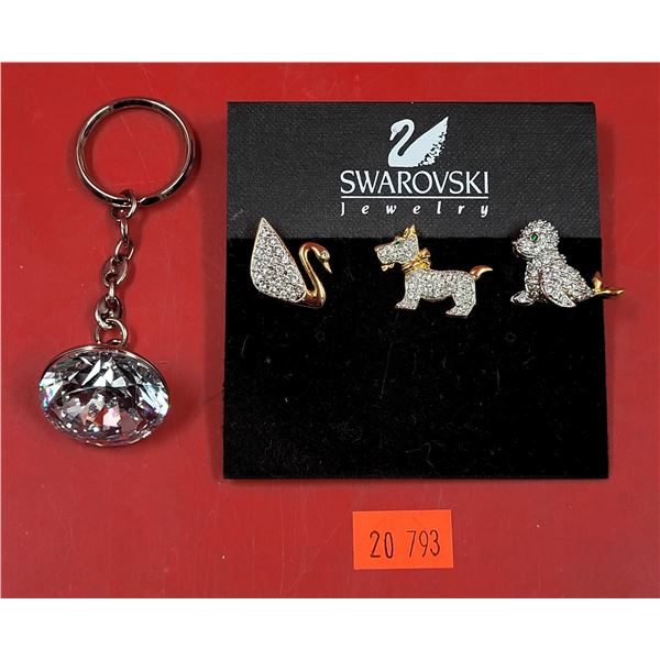 Swarovski Crystal Tack Pins & Jewel Keychain