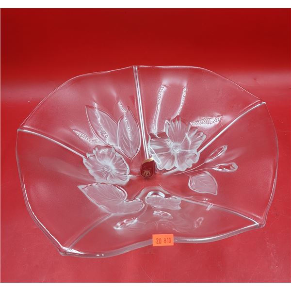 Original Walther Glas Frosted Floral Fruit Bowl Made in Germany