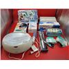 Health & Beauty Lot w/ Sunbeam Garment Steamer, Curling Iron, Babyliss Body Toner, & More