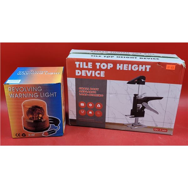 Tile Top Height Device & Revolving Warning Light