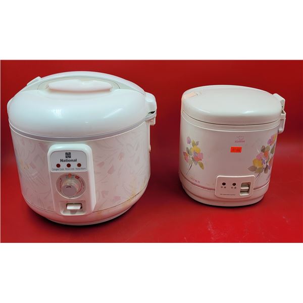 2 Floral-Patterned Rice Cookers (National & Zojirushi)