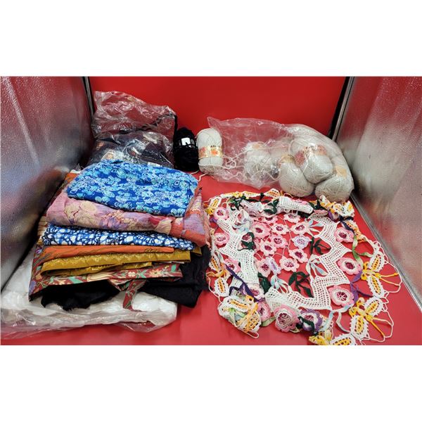 Lot of Assorted Linens & Yarn