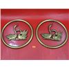 2 VTG Brass Swan Wall Decorations