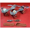 Image 1 : Pair of VTG Adjustable Metal Roller Skates Made in Canada w/ Accessories