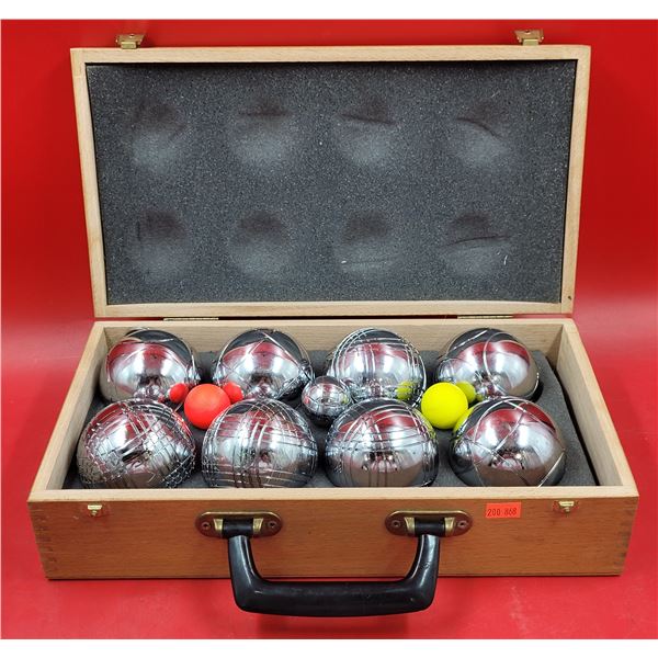 Ikea Boule/Petanque Set w/ Wooden Carrying Case