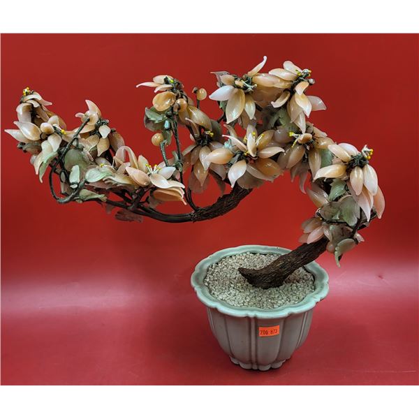 Asian Stone Glass Bonsai Tree