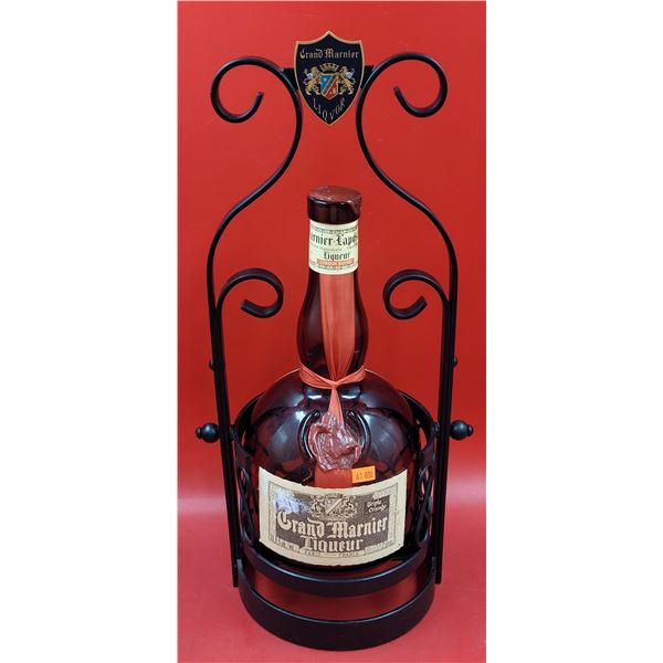 Grand Mariner Liqueur Bottle w/ Wrought Iron Stand