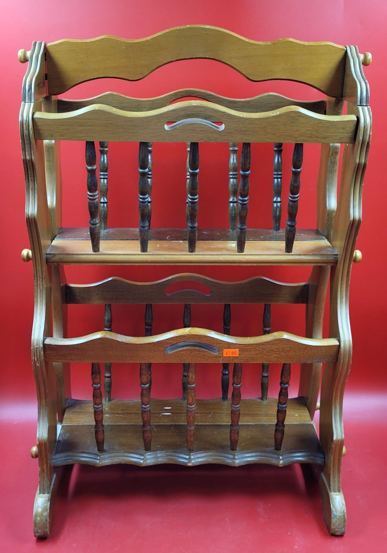 Two Tier Magazine Rack VTG Wooden Two-Tier Magazine Rack