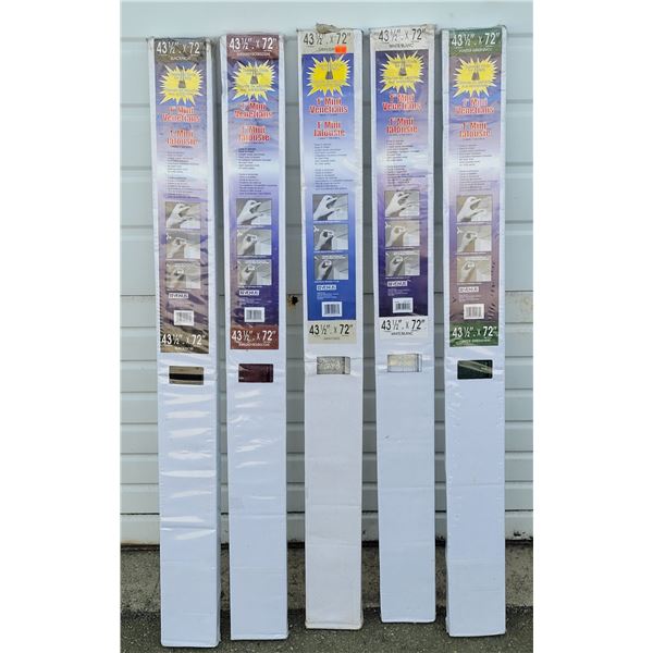 Lot of Assorted Color 1" Mini Venetian Blinds w/ Black, Burgundy, Gray, & White