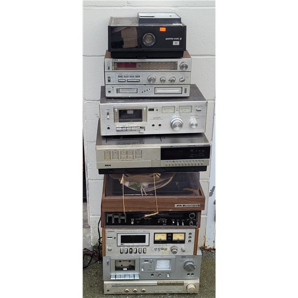 Large Lot of Electronics w/ Cassette Tape Players, Slide Projector, & More