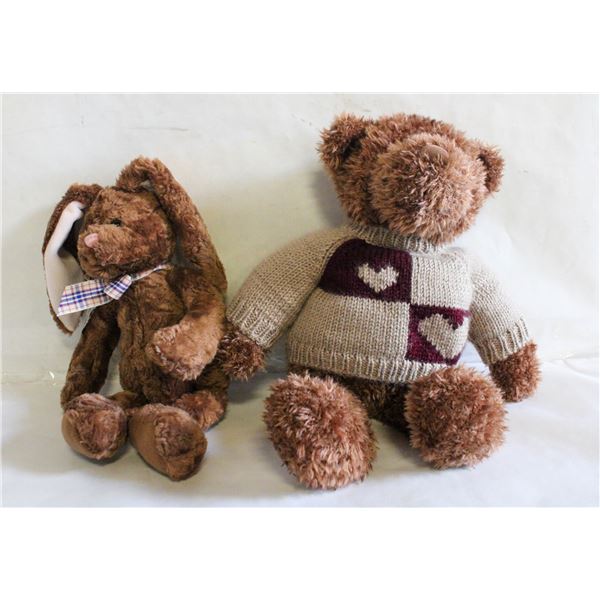 VINTAGE GUND BEAR & RABBIT- SET OF 2