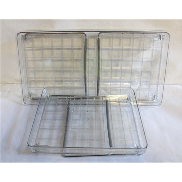CLEAR COLLAPSIBLE STORAGE SHELVES- SET OF 2-