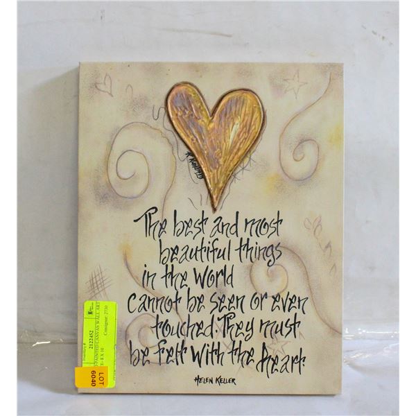 HAND PAINTED CANVAS WALL ART QUOTE- 8 X 10