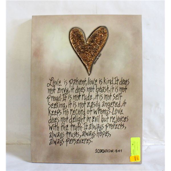 HAND PAINTED CANVAS WALL ART QUOTE- 12 X 16