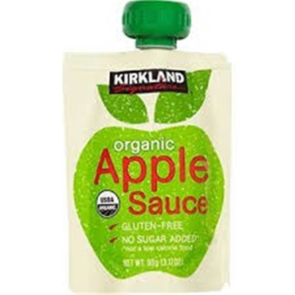 NEW 23 X 90G KIRKLAND ORGANIC APPLE SAUCE