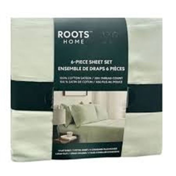 NEW ROOTS HOME 6PC SHEET SET GREEN QUEEN SIZE