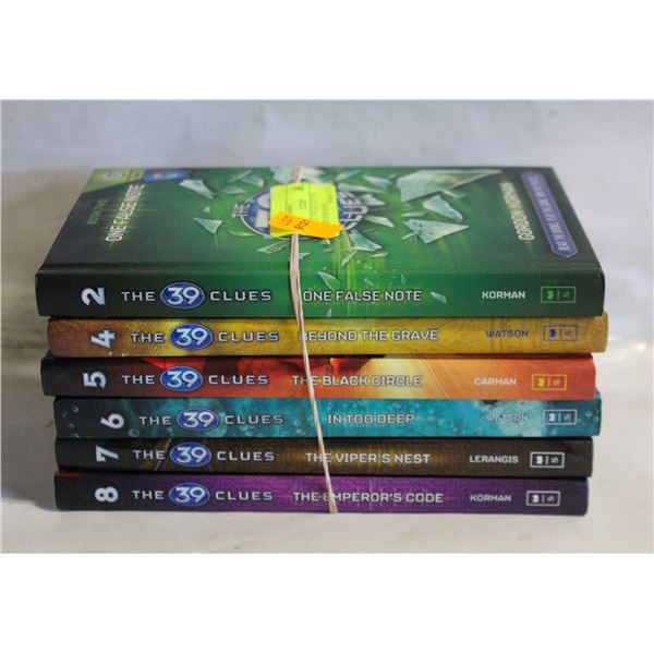 BOOKS- "39 CLUES" LOT OF 6 HARDCOVER BOOKS