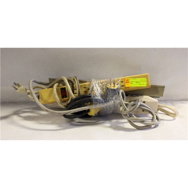 ASSORTED EXTENSION CORDS (X4) + POWER BARS