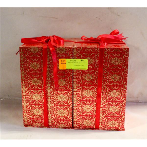 RED DECORATIVE BOXES X2