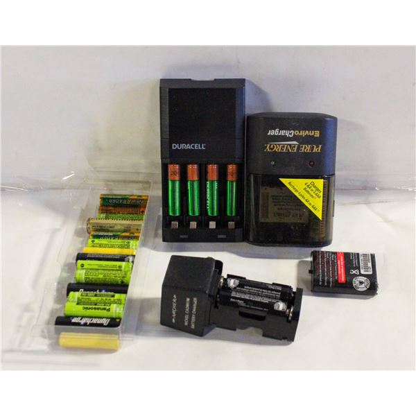 RECHARGEABLE BATTERIES WITH CHARGERS - AAA AND AA