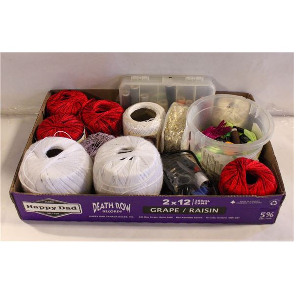FLAT OF EMBROIDERY THREAD AND OTHER