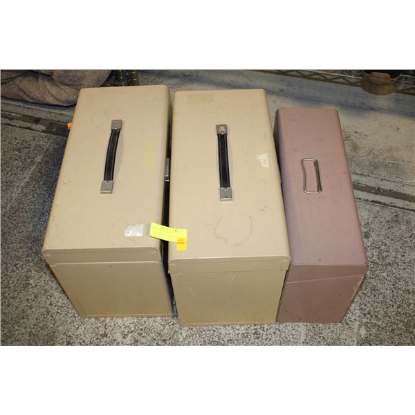 2 METAL STORAGE BOXES
