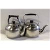 Image 1 : VINTAGE 2 LARGE STAINLESS/ALUMINUM TEAPOT KETTLES