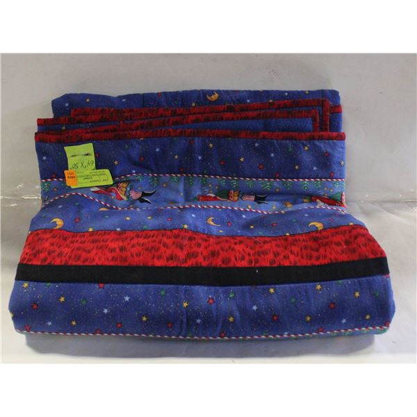HOME-MADE CHRISTMAS QUILT 64"X50 POLAR