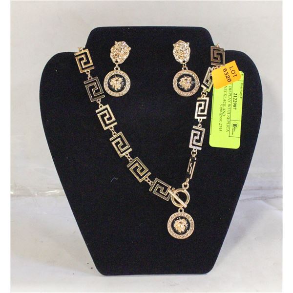 JEWELRY DISPLAY WITH REPLICA VERSACE NECKLACE AND