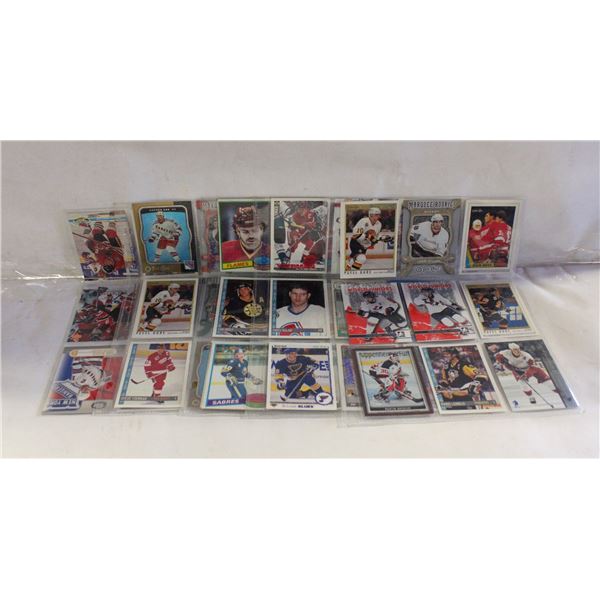 LOT OF VINTAGE 5 SHEETS OF HOCKEY CARDS